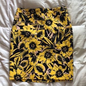 Floral Print J. Crew Pencil Skirt